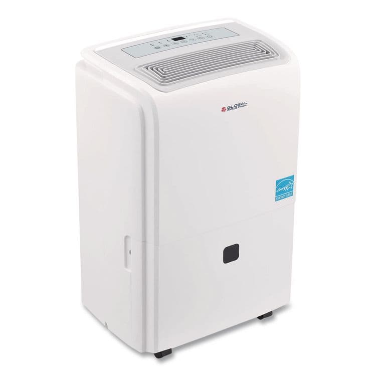 GLOBAL INDUSTRIAL Portable Dehumidifier with Pump and Wi-Fi, 9.62 x 11.62 x 19.87, White (GBE246733)