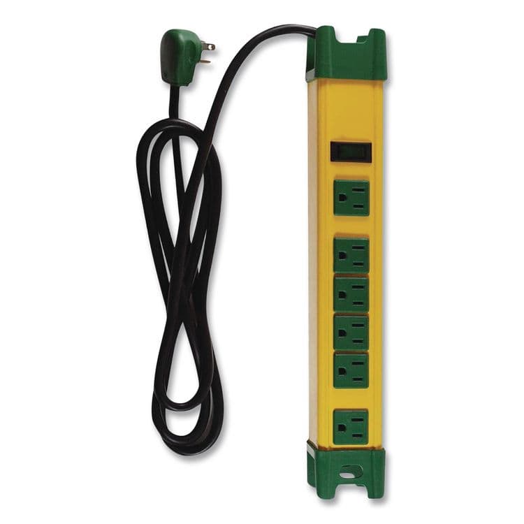 GOGREEN POWER 6 Outlet Metal Surge Protector, 6 ft Cord, 250 J, Yellow (GGPGG26114)
