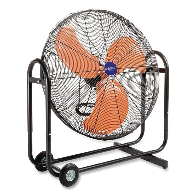 GLOBAL INDUSTRIAL Portable Tilt Blower Drum Fan, 36", 2 Speeds, Black/Orange (GBE258320)