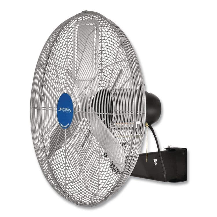 GLOBAL INDUSTRIAL Deluxe Oscillating Wall Mount Fan, 30", 3 Speeds, Black/Silver (GBE258322)