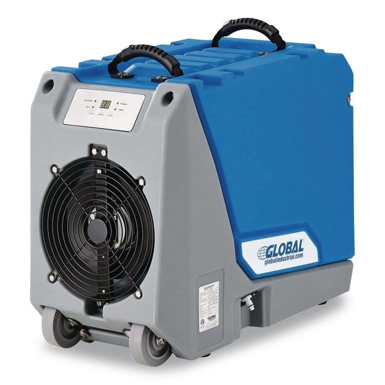 GLOBAL INDUSTRIAL Crawl Space Commercial Dehumidifier With Pump, 90 pt Tank Capacity, 13.31 x 34 x 25, Blue (GBE246707)