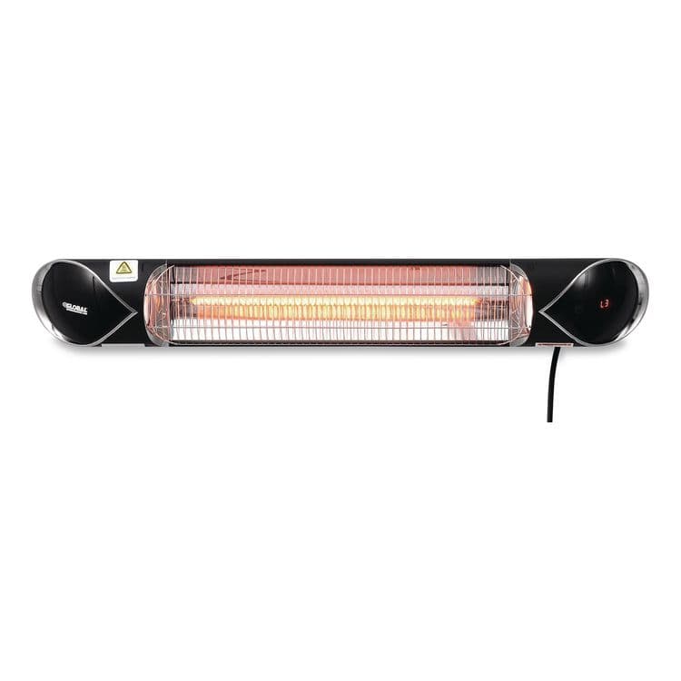 GLOBAL INDUSTRIAL Infrared Patio Heater with Remote Control, 1,500 W, 35.38 x 5.13 x 3.5, Black (GBE246718) thumbnail 2