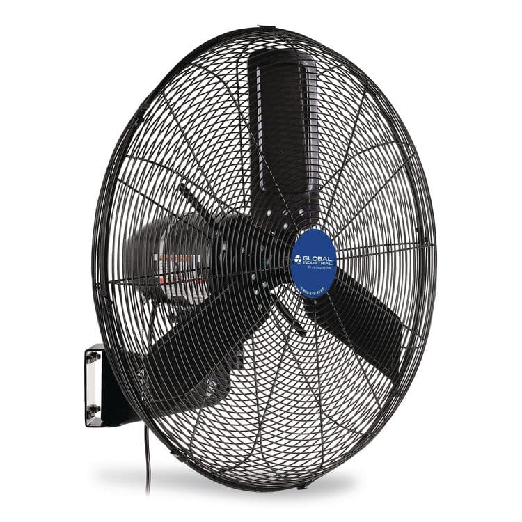 GLOBAL INDUSTRIAL 2-Speed Oscillating Outdoor Rated Wall Mount Fan, 24", Black (GBE292450)