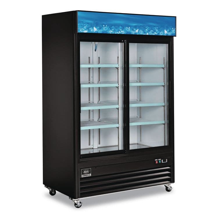 GLOBAL INDUSTRIAL Nexel Merchandiser Refrigerator, 45 cu ft, Black (GBE243006)