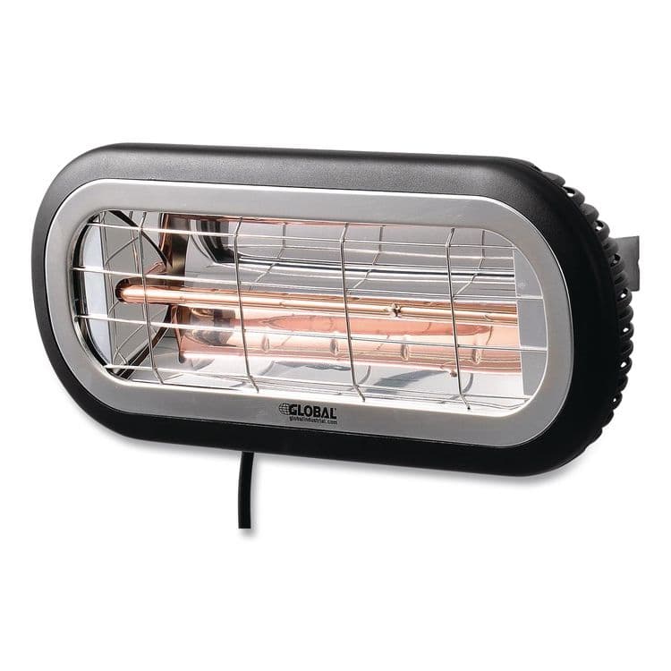 GLOBAL INDUSTRIAL Infrared Patio Heater Low Glare, 1,500 W, 3 x 7 x 7.5, Black (GBE246721) thumbnail 2