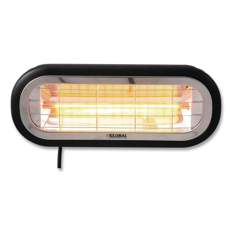 GLOBAL INDUSTRIAL Infrared Patio Heater Low Glare, 1,500 W, 3 x 7 x 7.5, Black (GBE246721)