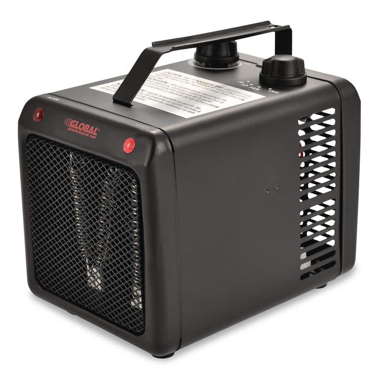 GLOBAL INDUSTRIAL Portable Heater, 1,500 W, 5.31 x 7.12 x 4.93, Black (GBE246099)