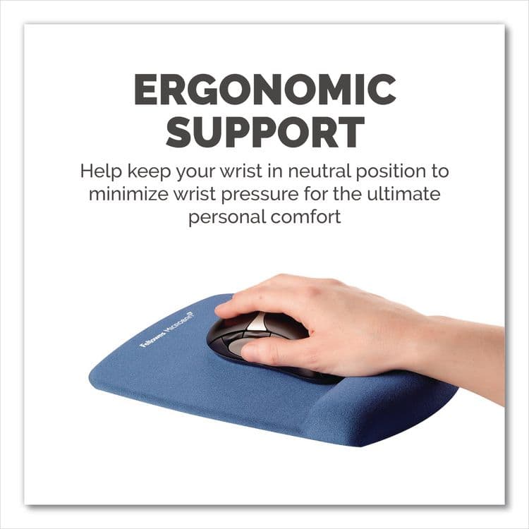 FELLOWES MFG. CO. PlushTouch Mouse Pad with Wrist Rest, 7.25 x 9.38, Blue (FEL9287301) thumbnail 4