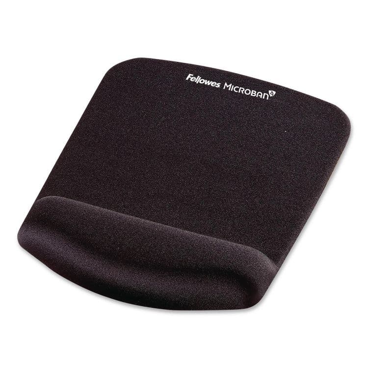 FELLOWES MFG. CO. PlushTouch Mouse Pad with Wrist Rest, 7.25 x 9.38, Black (FEL9252001)