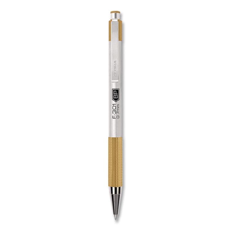 ZEBRA PEN CORP. F-301 Signature Series Earthy Tones Ballpoint Pen, Retractable, Fine 0.7 mm, Black Ink, Sandstone Barrel, 4/Pack (ZEB27254) thumbnail 2