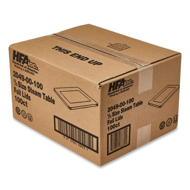 HFA Steam Pan Foil Lids, Fits Half-Size Pan, 25 Gauge, 12.81 x 10.44, 100/Carton (HFA204900) thumbnail 4