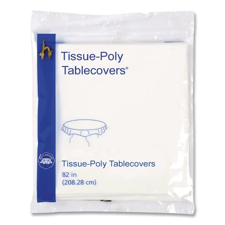 HOFFMASTER Tissue/Poly Tablecovers, 82" Diameter, White, 25/Carton (HFM210101) thumbnail 4