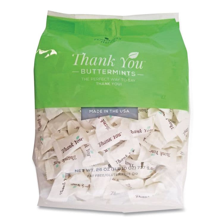 HOSPITALITY MINTS Thank You Buttermints Candies, 26 oz Bag (HMT000501)