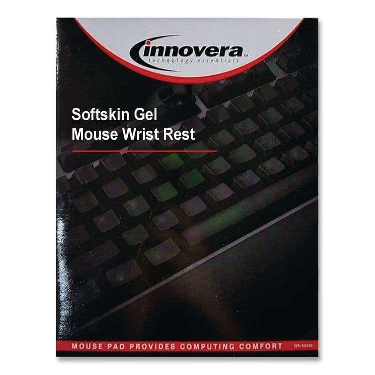 INNOVERA Softskin Gel Mouse Wrist Rest, 4.8 x 3, Black (IVR51452) thumbnail 2