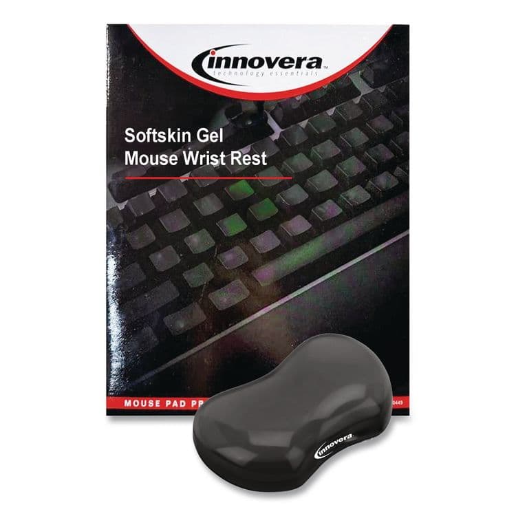 INNOVERA Softskin Gel Mouse Wrist Rest, 4.8 x 3, Black (IVR51452) thumbnail 3