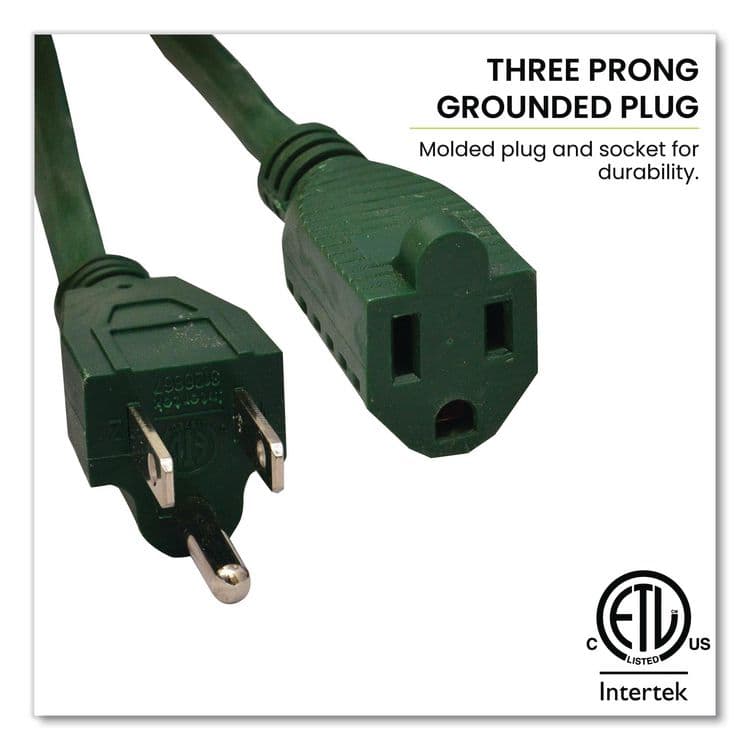 GOGREEN POWER 16 AWG Outdoor Extension Cord, 25 ft, 13 A, Green (GGPGG13725GN) thumbnail 3