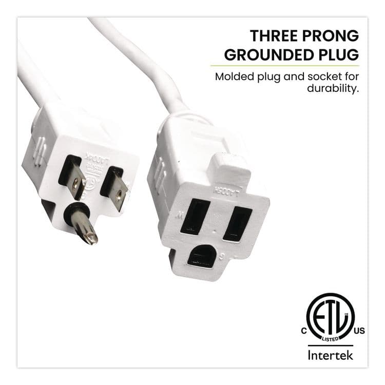 GOGREEN POWER 16 AWG Outdoor Extension Cord, 40 ft, 13 A, White (GGPGG13740WH) thumbnail 3