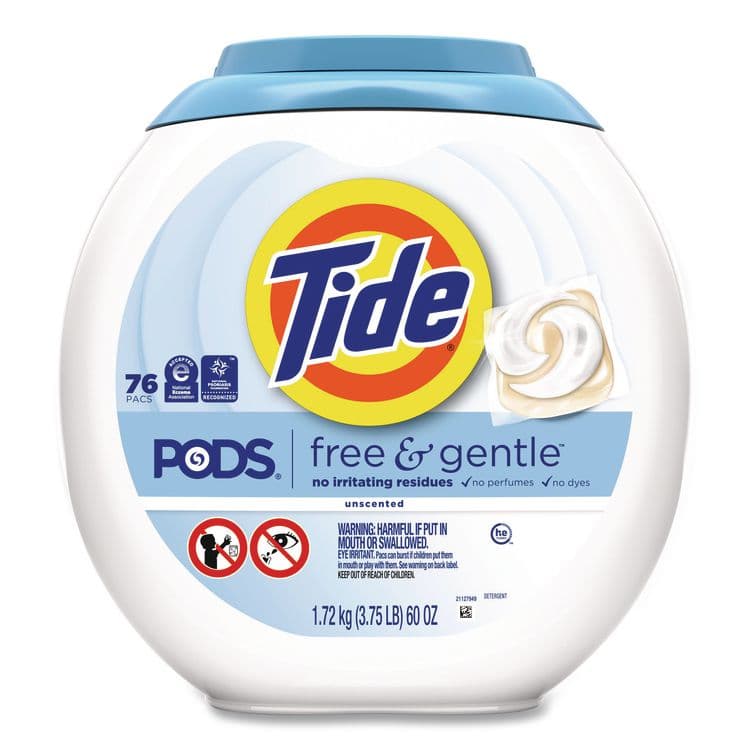 PROCTER & GAMBLE PODS Laundry Detergent, HE Compatible, Free and Gentle, 56 oz Tub, 76 Pacs/Tub (PGC09488EA) thumbnail 2