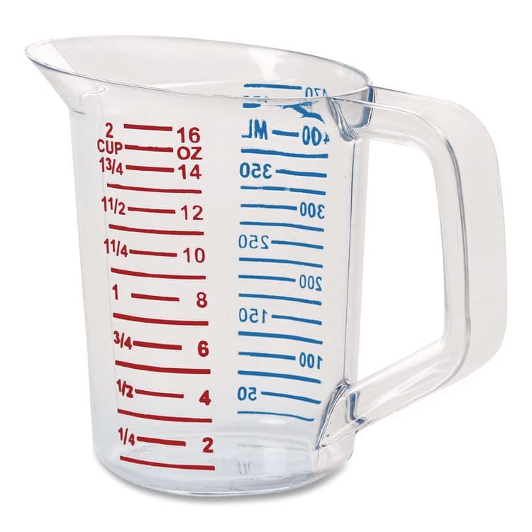 RUBBERMAID COMMERCIAL PROD. Bouncer Measuring Cup, 16 oz, Plastic, Clear (RCP3215CLE)