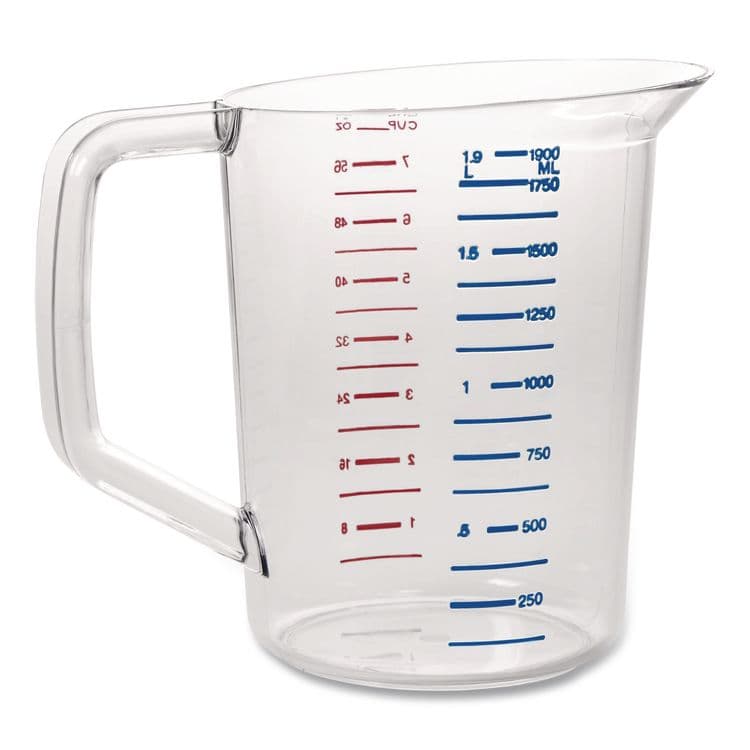 RUBBERMAID COMMERCIAL PROD. Bouncer Measuring Cup, 2 qt, Plastic, Clear (RCP3217CLE) thumbnail 2