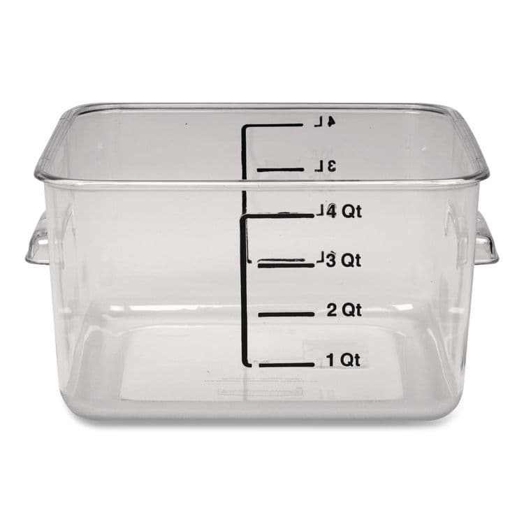 RUBBERMAID COMMERCIAL PROD. SpaceSaver Square Containers, 4 qt, 8.8 x 8.75 x 4.75, Clear, Plastic (RCP6304CLE)