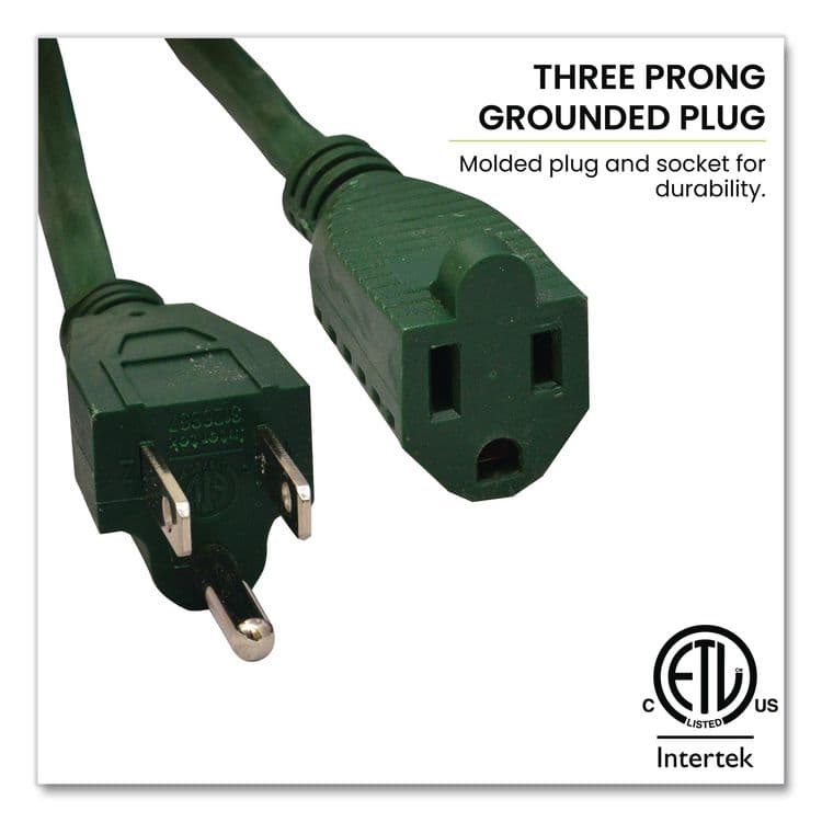 GOGREEN POWER 16 AWG Outdoor Extension Cord, 80 ft, 10 A, Green (GGPGG13780GN) thumbnail 3