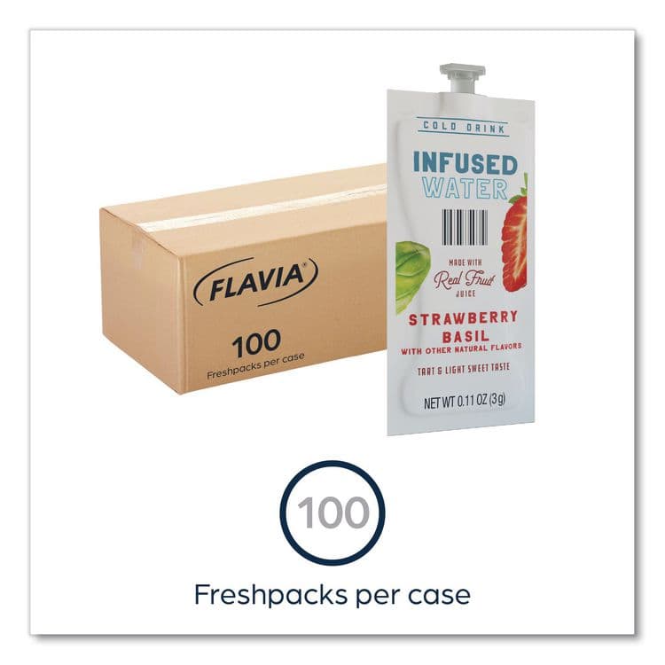 LAVAZZA Strawberry Basil Infused Water Freshpack, 100/Carton (LAV48053) thumbnail 2