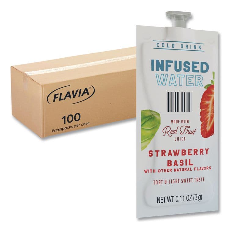 LAVAZZA Strawberry Basil Infused Water Freshpack, 100/Carton (LAV48053)