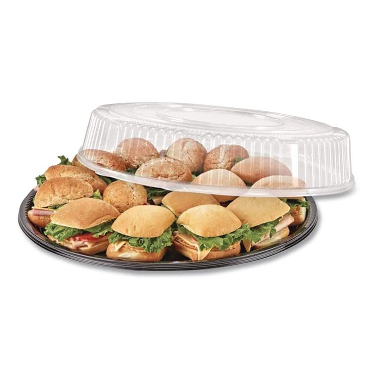 WNA, . Caterline Casuals Thermoformed Platters, 12" Diameter, Black. Plastic, 25/Carton (WNAA512PBL) thumbnail 3