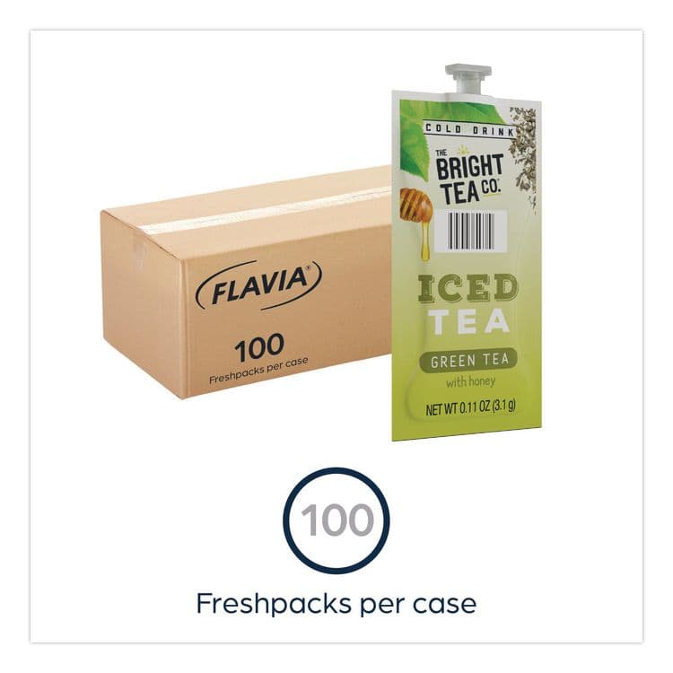 LAVAZZA The Bright Tea Co. Iced Green Tea with Honey Freshpack, 100/Carton (LAV48049) thumbnail 2