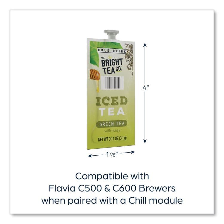 LAVAZZA The Bright Tea Co. Iced Green Tea with Honey Freshpack, 100/Carton (LAV48049) thumbnail 3