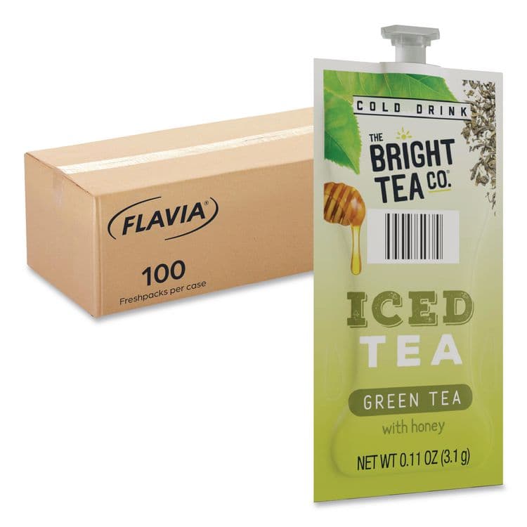 LAVAZZA The Bright Tea Co. Iced Green Tea with Honey Freshpack, 100/Carton (LAV48049)