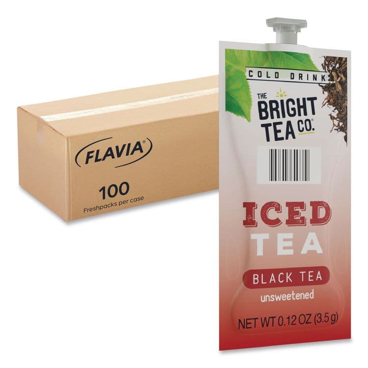 LAVAZZA The Bright Tea Co. Unsweetened Iced Black Tea Freshpack, 100/Carton (LAV48047)