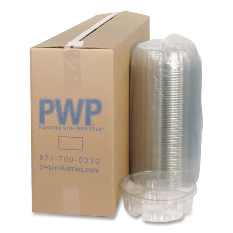 PACTIV EVERGREEN CORPORATION Dip Cup Platter, 4 Compartments, 64 oz, 10" Diameter, Clear, Plastic, 100/Carton (PCT1064DP4CLRL)