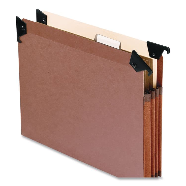 TOPS BUSINESS FORMS Premium Expanding Hanging File Pockets with Swing Hooks and Dividers, 3 Dividers with 1/5-Cut Tabs, Letter Size, Brown, 5/Box (PFX45422) thumbnail 4