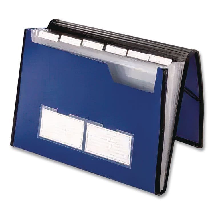 TOPS BUSINESS FORMS Professional Expanding Organizer, 7 Sections, Elastic Cord Closure, 1/6-Cut Tabs, Letter Size, Blue (PFX52670) thumbnail 3