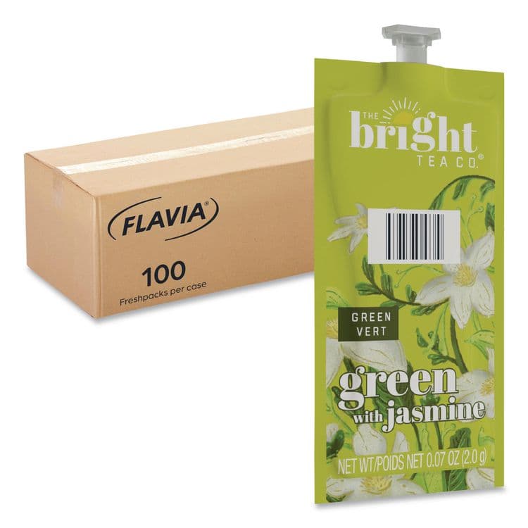 LAVAZZA The Bright Tea Co. Green with Jasmine Tea Freshpack, 100/Carton (LAV48023)