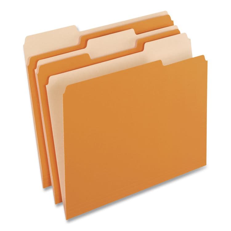 TOPS BUSINESS FORMS Interior File Folders, 1/3-Cut Tabs: Assorted, Letter Size, Orange, 100/Box (PFX421013ORA) thumbnail 2