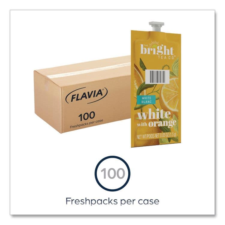 LAVAZZA The Bright Tea Co. White with Orange Tea Freshpack, 100/Carton (LAV48024) thumbnail 2
