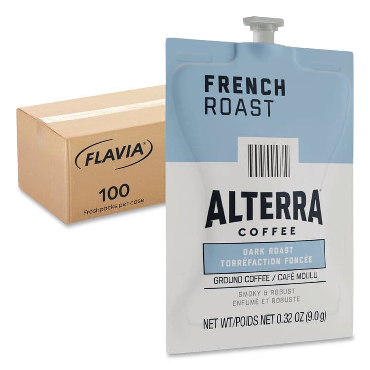 LAVAZZA Alterra French Roast Coffee Freshpack, 100/Carton (LAV48010)