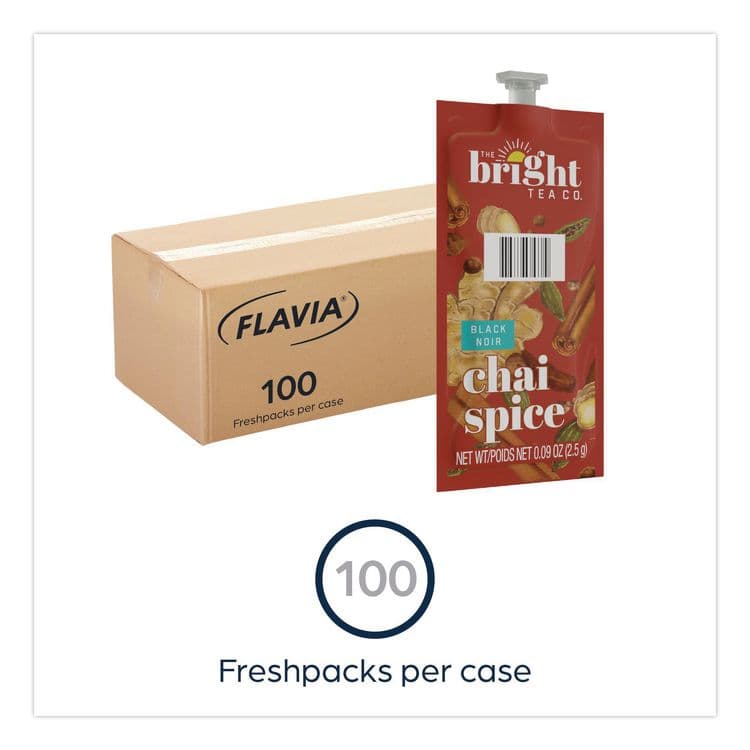LAVAZZA The Bright Tea Co. Chai Spice Black Tea Freshpack, 100/Carton (LAV48021) thumbnail 2