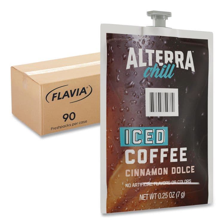 LAVAZZA Alterra Cinnamon Dolce Iced Coffee Freshpack, 90/Carton (LAV48061)