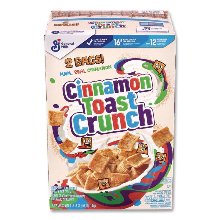 GENERAL MILLS Cereal, Cinnamon, 2 Bags/Box, 49.5 oz Box (GRR22002621)