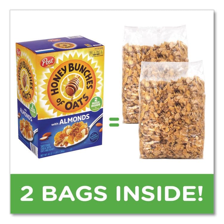 POST HOLDINGS Honey Bunches of Oats with Almonds, 2 Bags/Box, 48 oz Box (GRR22002622) thumbnail 4
