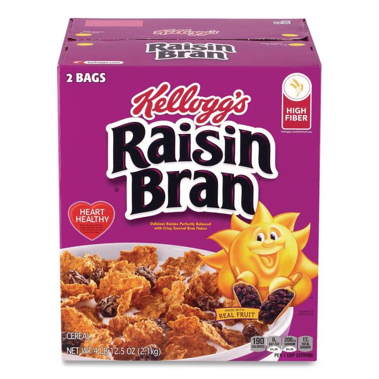 KELLOGG'S Raisin Bran Cereal, 2 Bags/Box, 76.5 oz Box (GRR22002624)
