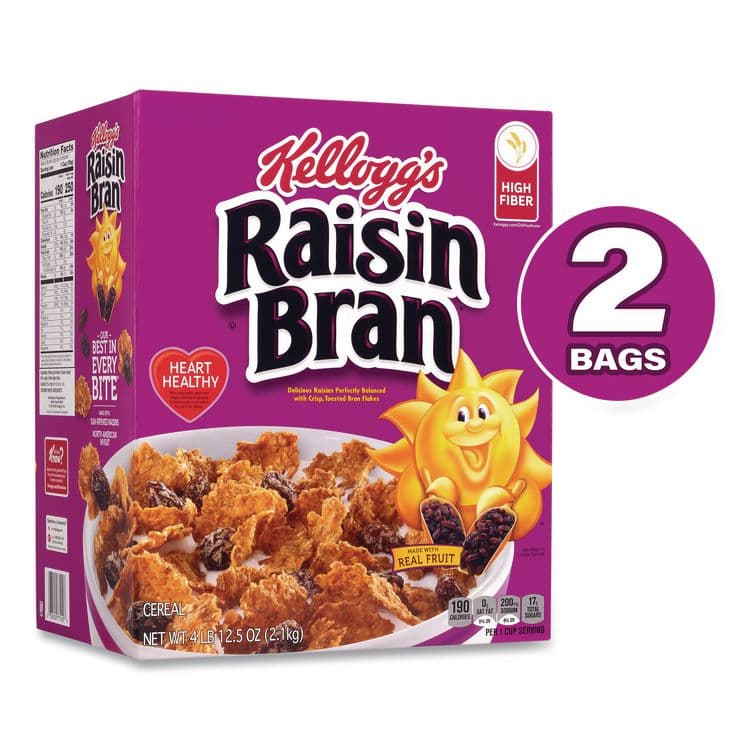 KELLOGG'S Raisin Bran Cereal, 2 Bags/Box, 76.5 oz Box (GRR22002624) thumbnail 2