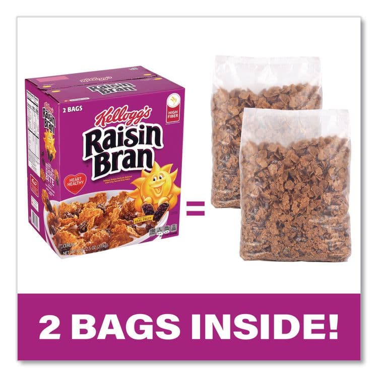 KELLOGG'S Raisin Bran Cereal, 2 Bags/Box, 76.5 oz Box (GRR22002624) thumbnail 4