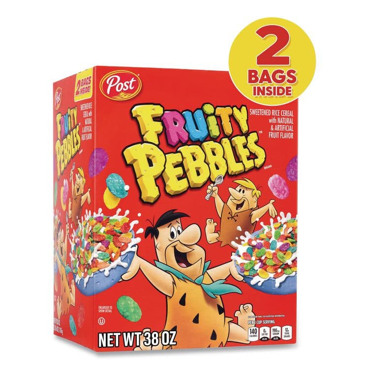 POST HOLDINGS Fruity Pebbles Crispy Rice Cereal, 2 Bags/Box, 38 oz Box (GRR22002627) thumbnail 2