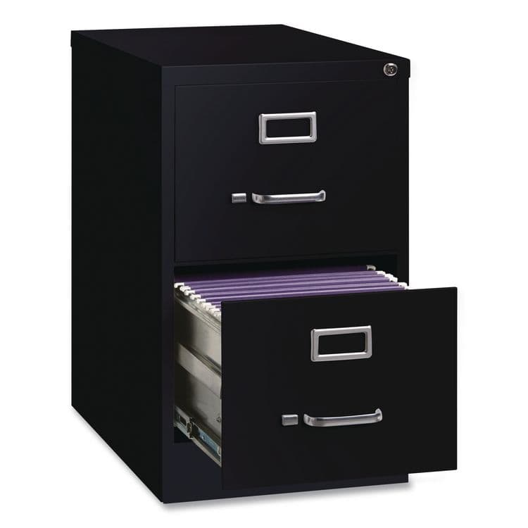 ALERA Two-Drawer Economy Vertical File, 2 Legal-Size File Drawers, Black, 18" x 25" x 28.38" (ALEHVF1929BL) thumbnail 3