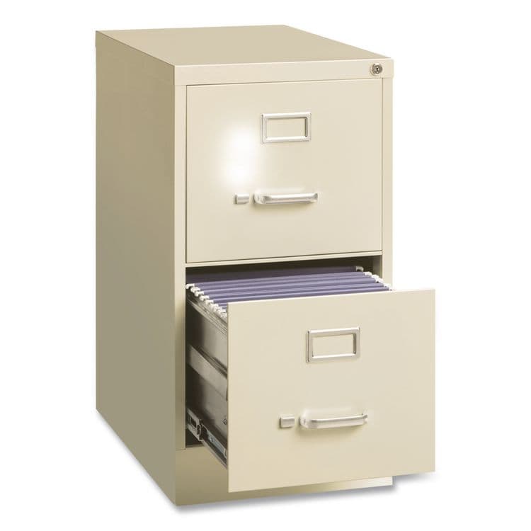 ALERA Two-Drawer Economy Vertical File, 2 Letter-Size File Drawers, Putty, 15" x 25" x 28.38" (ALEHVF1529PY) thumbnail 4